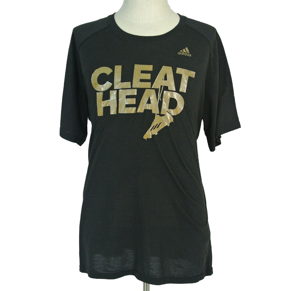 Adidas T-Shirt Men 2XL Black Cleat Head Ultimate Tee Climalite Short Sleeve Logo